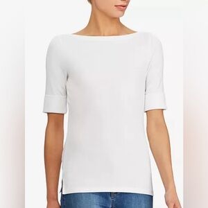 Lauren Ralph Lauren Boat Neck Cotton Quarter Sleeve Top size S/P